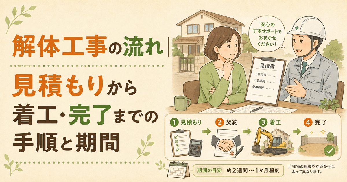 解体工事の流れ|見積もりから着工・完了までの手順と期間